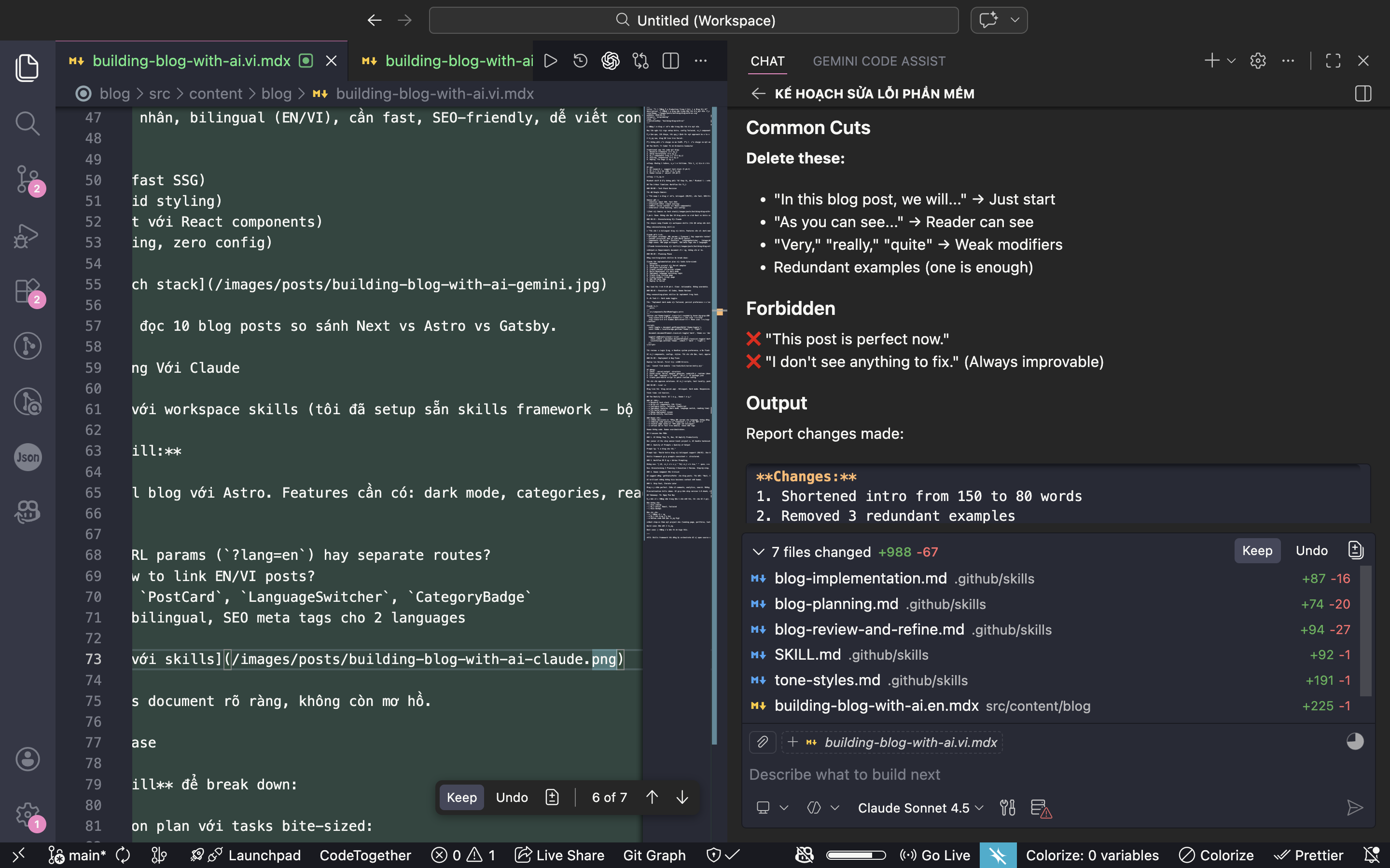 Claude brainstorming với skills